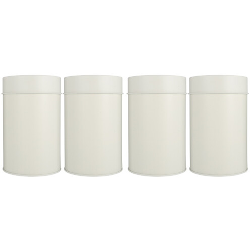 4Pcs Stylish White Tinplate Tea Canisters Airtight Kitchen Jars 1