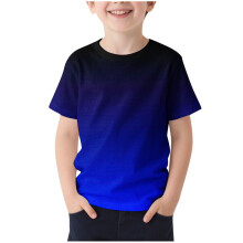 Boys Kids Short Sleeve Tee Casual Summer Shirts Kid Fashion Gradient Loose Tops Tees 2-13 Years