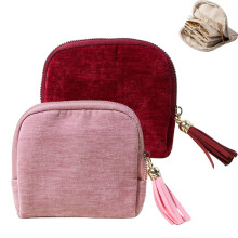 Travel Jewelry Case, Large Felt Pouch with 5 Compartments & Tassels (2pcs), Compatible with Rings/Necklaces/Bracelets