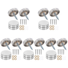 100St Rvs Decoratieve Schroefdoppen Zilverkleurig Voor Spiegelmontage