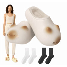 Cat Paws Footprints Fluffy Plush Fleece Height Increase Slippers, for Winter Girls Gift Idea, Cute Animal Home Shoes