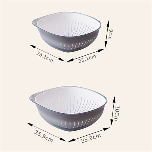 Double-Tier Kitchen Vegetable Drain & Storage Rack – Space-Saving, Compatible with Standard Sinks 1