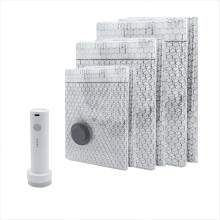 Cordless Travel Vacuum Storage Compression Bag Set, Vacuum Travel Bags with Rechargeable USB Pump, for Luggage Space Saving