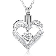 Small Heart Urn Necklace for Ashes with Birthstone Cremation Jewelry Heart Birthstone Cremation Jewelry for Human / Pet Memorial Locket