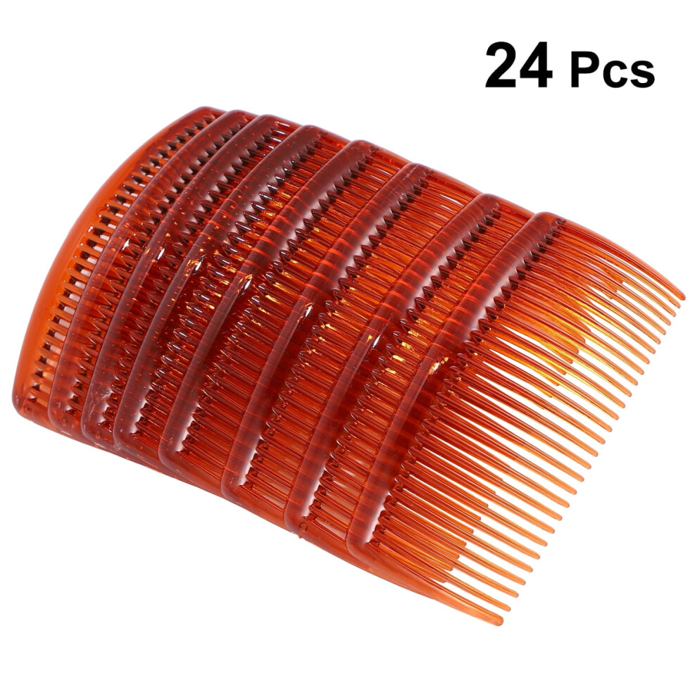 Plastic Side Hair Comb for Women and Girls 27 Teeth Coffee