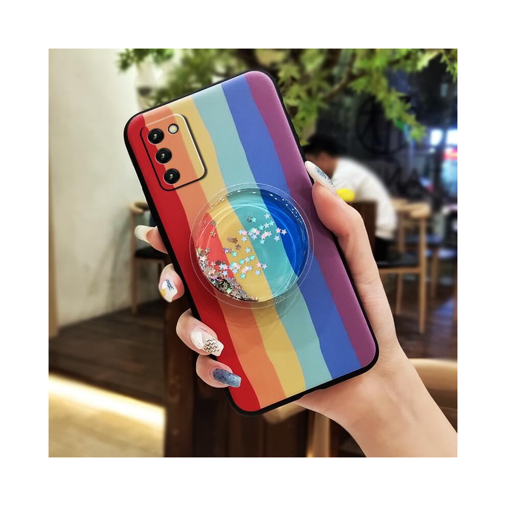 Phone Case For Samsung Galaxy A03s (Sm-A037f) – Anti-Knock, Kickstand, Silicone Tpu, Cartoon Design, Lens Protection, Quicksand Effect, Waterproof 9422877496884