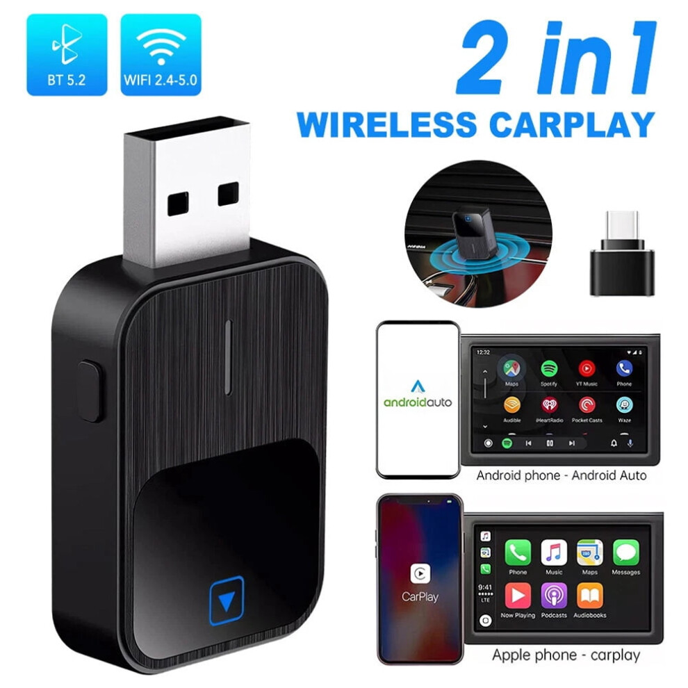 Wireless CarPlay Adapter Mini â Wired to Wireless, Dual Mode (CarPlay/Android Auto), Plug & Play, FOTA, compatible with iPhone iOS 12+ & Android 11+-image-OPC-PSBVF7G-NEW