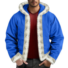 Men's fleece-lined hooded cardigan Royal Blue L