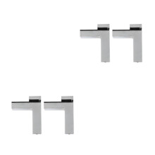 4Pcs Adjustable Silver Glass and Wood Shelf Brackets for Furniture