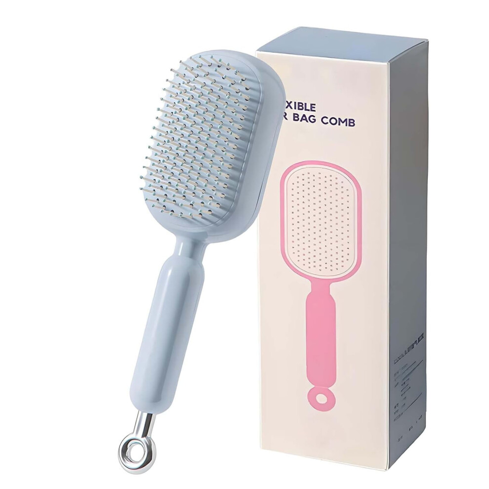 Retractable Cushion Massage Comb and Hair Brush, Self-Cleaning Retractable Design with Air Cushion for Scalp Massage and All Hair Types