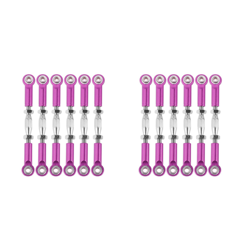 12Pcs Aluminum Steering Linkage Rods For Rc Cars Purple 3712458672520
