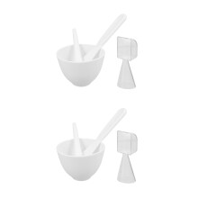 2Sets Silicone DIY Mask Bowls with Applicator Spoon White Skincare Set
