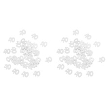 2400St Feest Confetti 40 Jaar Verjaardag Zilveren Tafeldecoratie