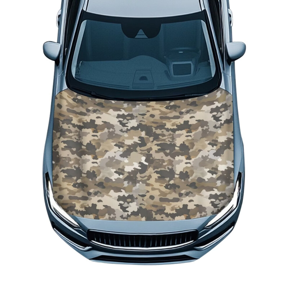 Camo Car Hood Cover Â Soft Protective Bonnet Banner, Universal Fit For Most Sedans, Trucks, Pickups & Sports Cars Brown 9027700130807