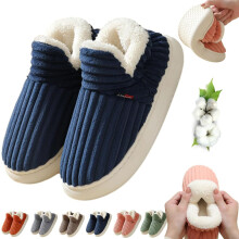 Botines tipo pantufla | Zapatos cálidos y afelpados para interiores y exteriores con forro polar, espuma viscoelástica y suela antideslizante.