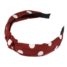 Polka Dot Knotted Headband for Women Red Elastic Hair Hoop