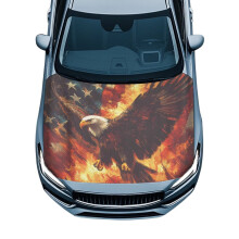 American Flag Bald Eagle Car Hood Cover – Soft Decorative Protection, Universal Fit for Cars, Trucks, SUVs, All Seasons, Compatible with Most