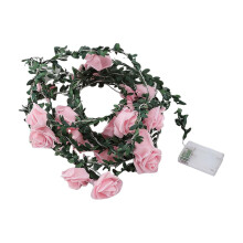 LED Rose Vine Garland 4.92 ft with 20 Fairy Lights Pink