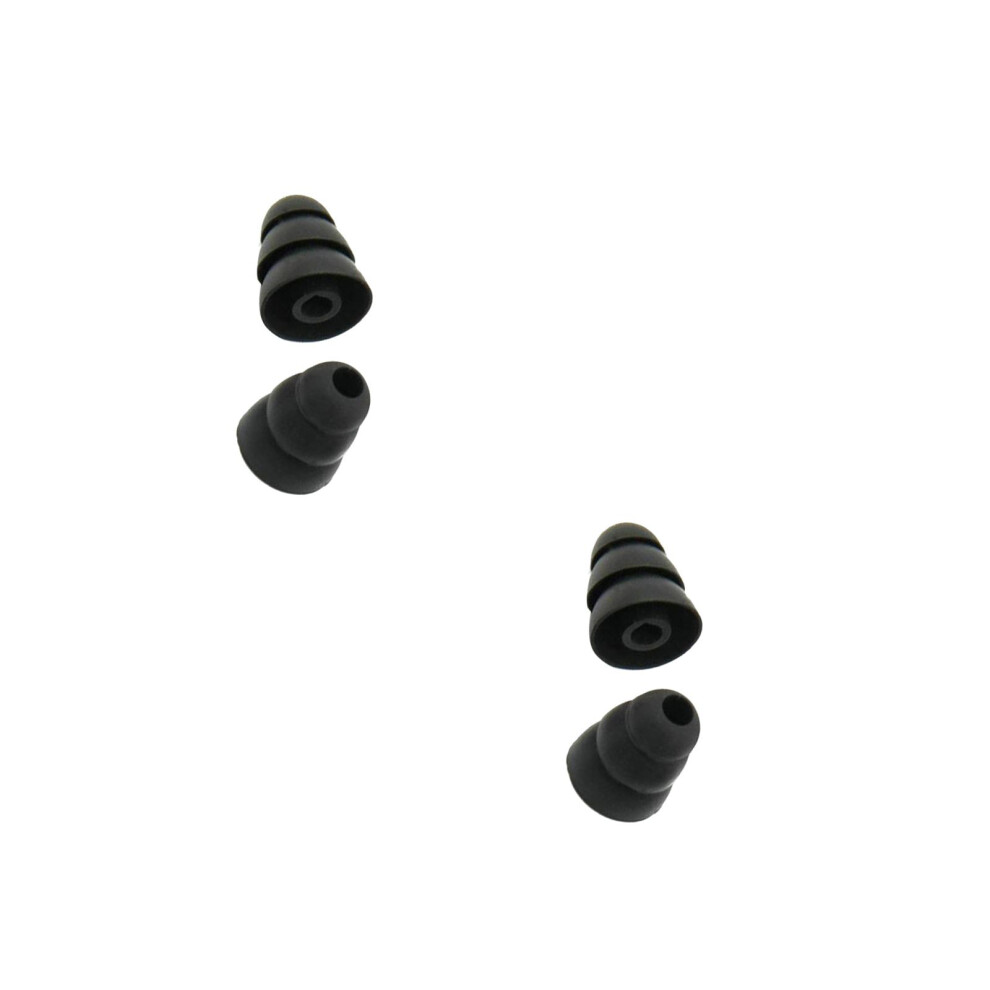 2Pairs Silicone Earbud Tips Soft Earphone Caps Comfortable Fit Black 3712458672216