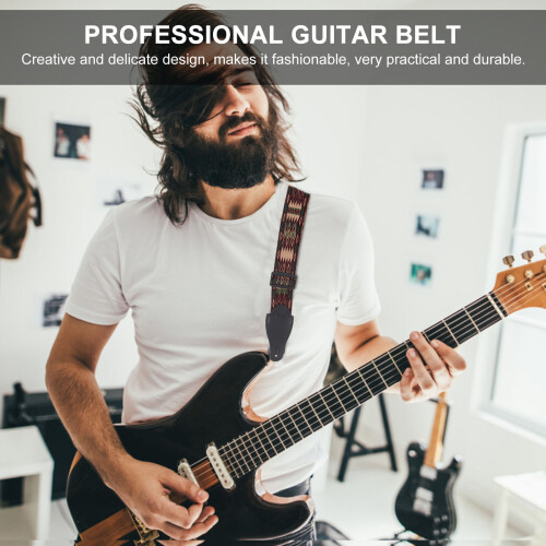 2Pcs Adjustable PU Cotton Guitar Straps Durable Replacement Belts 2