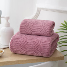 Coral Fleece Towel Set 2-Piece – Soft, Absorbent, Quick-Dry Bath & Face Towels | 5 Colors | Large & Hand Towel Sizes | Fade-Resistant, Plush