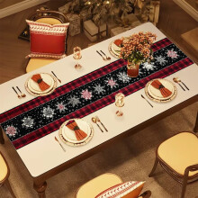 Waterproof Christmas Table Runner, 72x13in Holiday Tablecloth Flag for Dining, Kitchen & Coffee Table – Compatible with Holiday Party Decor