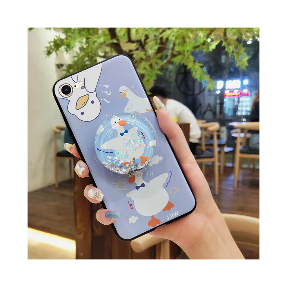 Cute Waterproof Anti-Knock Phone Case Compatible With Iphone 7/8/Se 2020/Se2, Tpu Quicksand Glitter Kickstand With Lens Protection 9399596220826