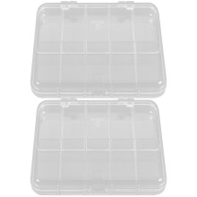 2pcs Plastic Storage Containers 8 Compartment Divider Box for Screw Tools Organizers