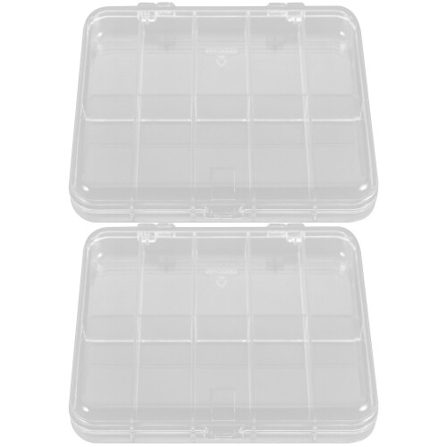 2pcs Plastic Storage Containers 8 Compartment Divider Box for Screw Tools Organizers