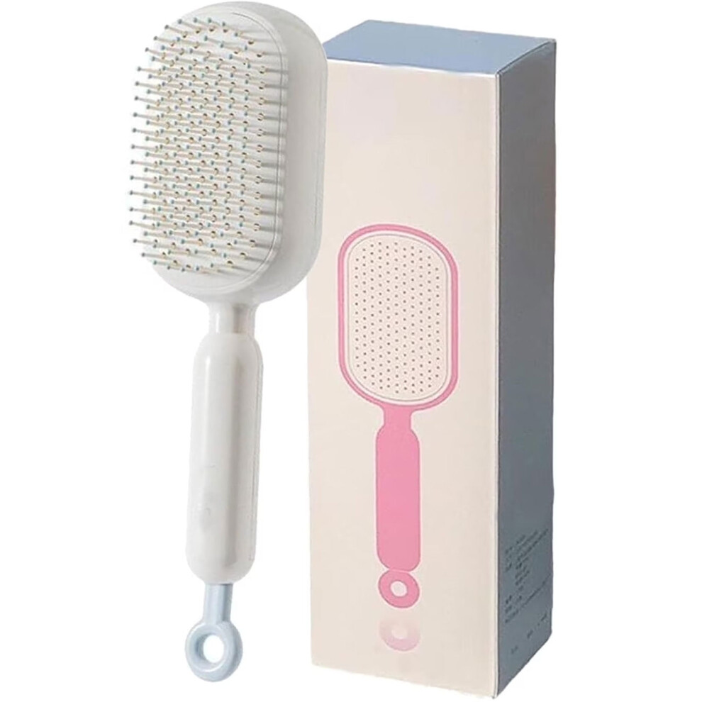 Retractable Cushion Massage Comb with Self-Cleaning and