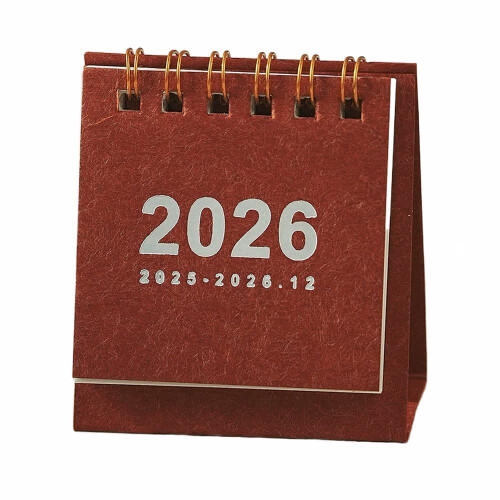 Mini desk calendar 2026 coil design paper