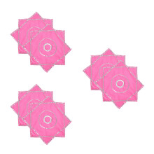 3Paires Foulards De Danse Rose Octogonal , Idéal Party Et