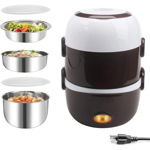 Ηλεκτρικό θερμαινόμενο Bento Box 3 στρώσεων (2L, 110V/200W) με μπολ, καπάκια, δοσομετρικό