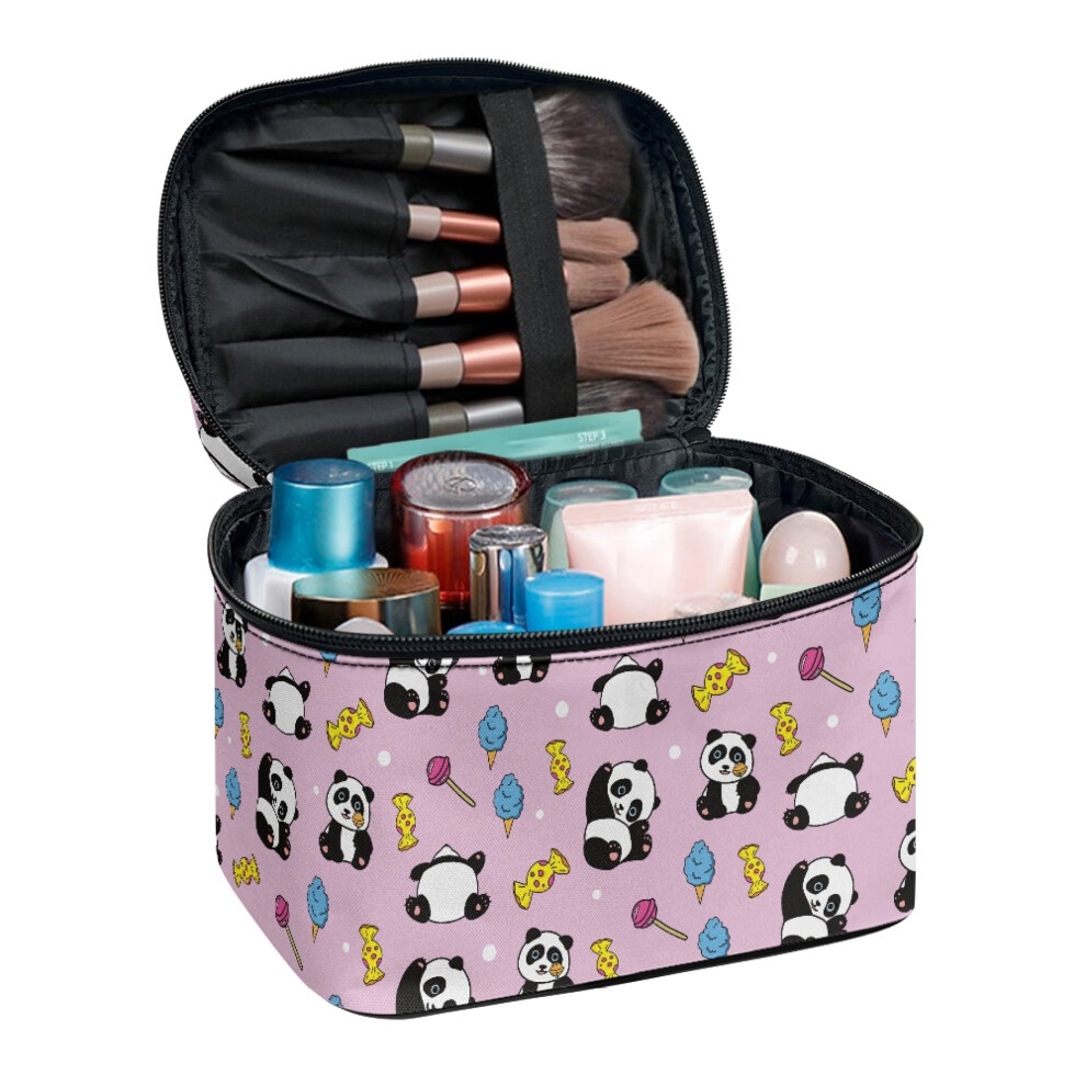 Panda Cosmetic Travel Bag Large Makeup Organizer with Brush