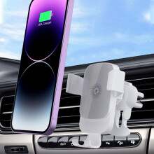 db-os autós vezeték nélküli töltő 15 W-os, mágneses tartóval, automatikus szorítóval és forgatással, iPhone és Android készülékekkel