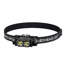 LED Floodlight Headlamp with Battery Level Indicator, Long-Lasting Battery, Lightweight ABS Design for Various Tasks