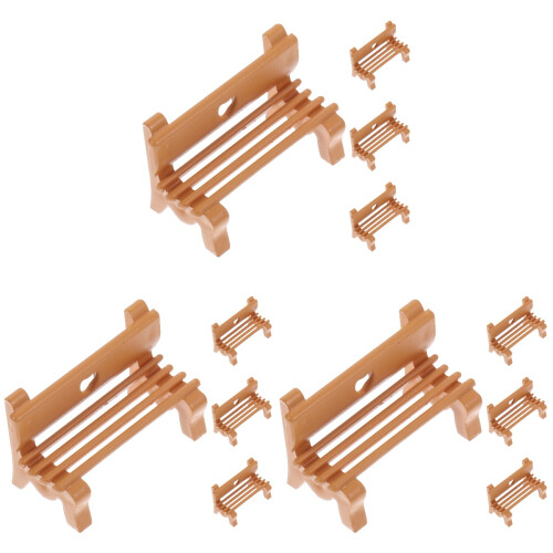12Pcs Mini Plastic Miniature Bench Chocolate Doll House Decoration Set 2