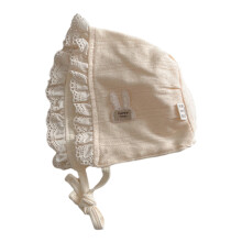 Lace Trimmed Baby Bonnet with Flower Designs Soft & Stylish Infant Bonnet Comfortable Little Girls Hat Present