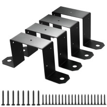 Heavy-Duty 4x4 Black Post Brackets for Strong and Secure Fence Support Home Decor
