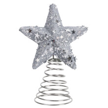 4th of July Tree Topper Star Glitter Patriotic Red White Blue Shiny Decoration for Christmas Independence Day Dual Holiday Use