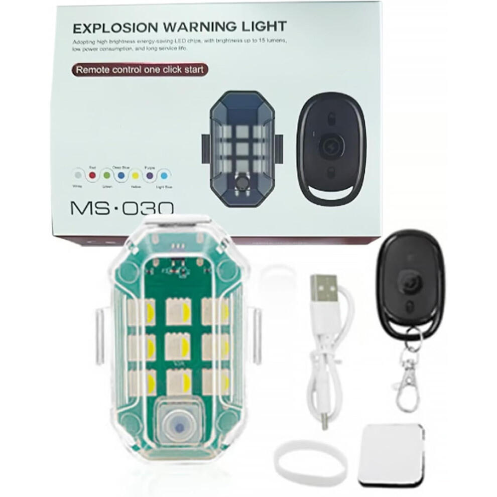 Wireless Led Strobe 7-Color Rgb Emergency Warning With Remote, Ip65 Waterproof & Rechargeable, Compatible With Car/Drone/Motorcycle/Bike Light 9027700128958