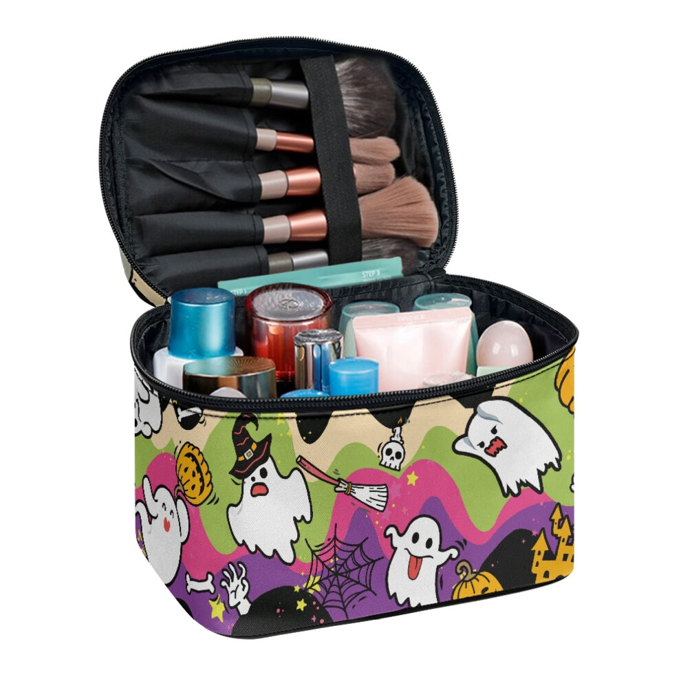 Ghost Pumpkin Travel Makeup Case Polyester Adult
