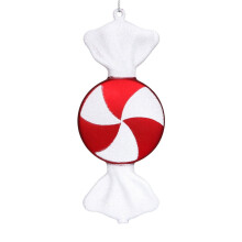 Christmas Candy Pendant Decoration Red White 12 pcs