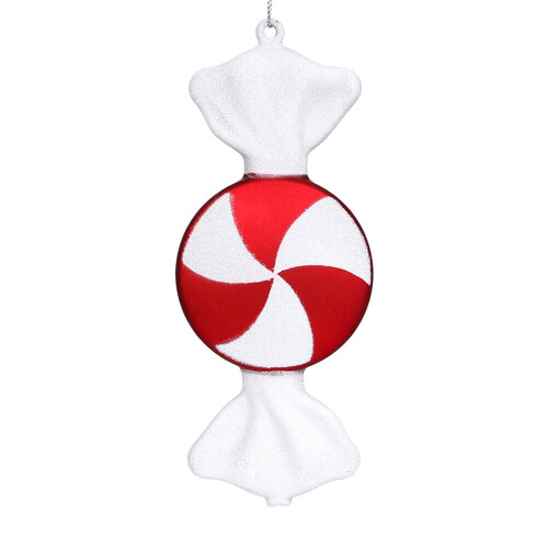 Christmas Candy Pendant Decoration Red White 12 pcs