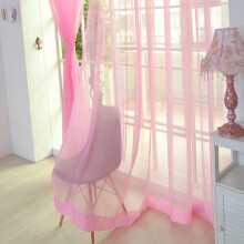 Sheer Curtains, Light Filtering Voile Rod Pocket Panels for Bedroom/Living Room (Pink, 1pc, 6.56x2.62ft)