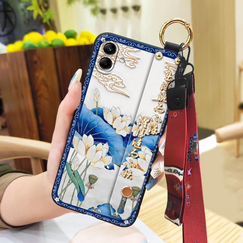 Waterproof Ring Phone Case For Samsung Galaxy A05/Sm-A055f Â Anti-Knock, Wrist Strap, Chinese Style, Soft Silicone, Dustproof & Durable 9085618455580