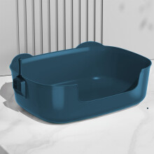 Large Cats Litter Box – Fully Open, Spillage- & Leak-Proof Tray, Easy-Clean, Safe for Kittens, Green/Blue/Gray