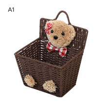 Festive Touch Wicker Woven Organizer Natural Beauty Decorative Desktop Storage Basket Versatile Practical Choice Cute Bear Shaped Woven Storage Box