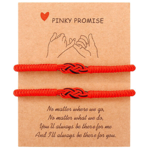 Unity Knot Braided Bracelet Adjustable Red Set