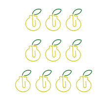 Metal Two-Tone Paper Clips, Fruit Shape, Beautifully Designed, 10 Per Pack